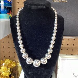 Classic Silver Pearl Necklace